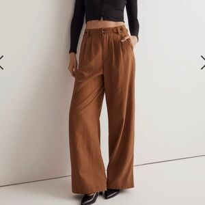 Madewell Harlow Wide-Leg Pant, Acorn, Size 6